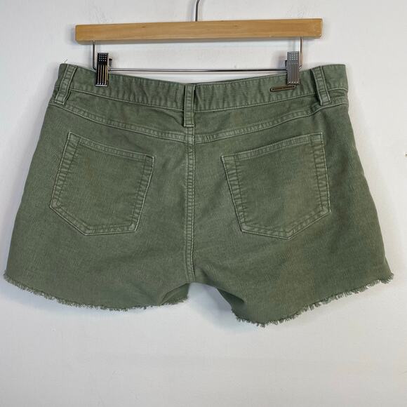 Carve Designs Oahu Stretch Corduroy Cut Off  Frayed Shorts Olive Green womens 8 - Picture 7 of 11